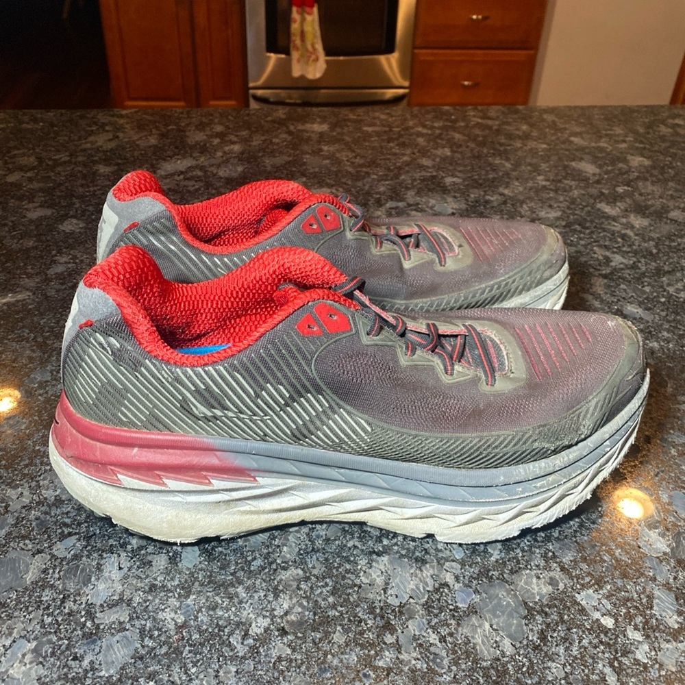 HOKA ONE ONE M Bondi 5 Gray Neutral Running Shoes Men's US 13 Athletic Sports - Picture 4 of 12